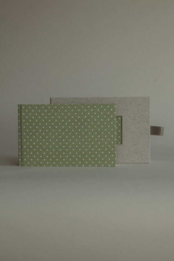 Sewn photo album green pea